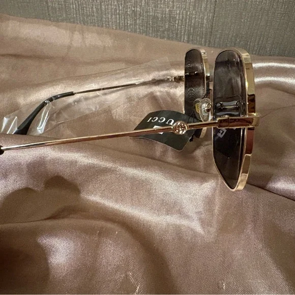 GG Gold Frame Sunglasses with Multicolor Lenses - Picture 4 of 7